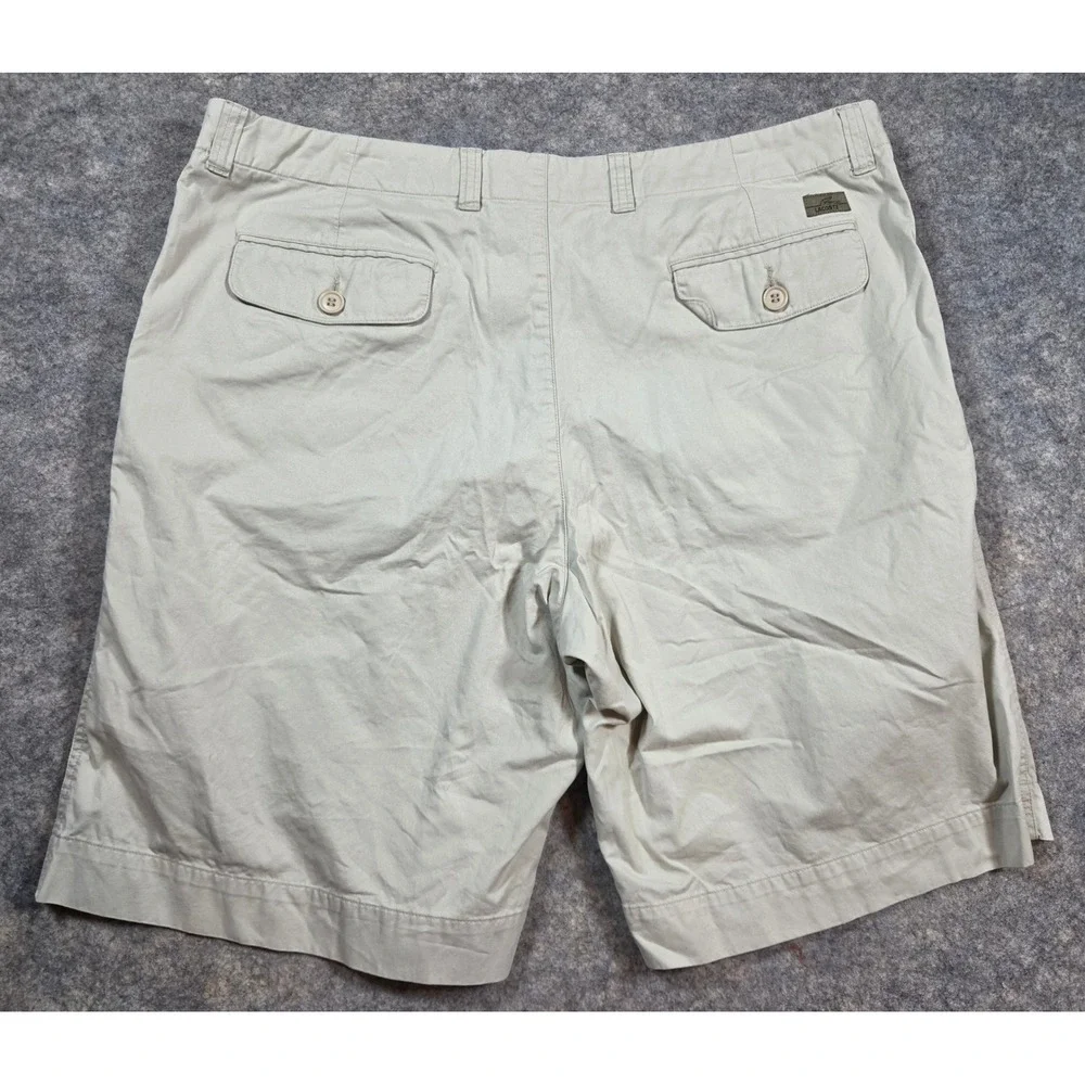 Lacoste Mens Chino Shorts Size 50 Stone Beige Cotton Twill Flat Front Casual